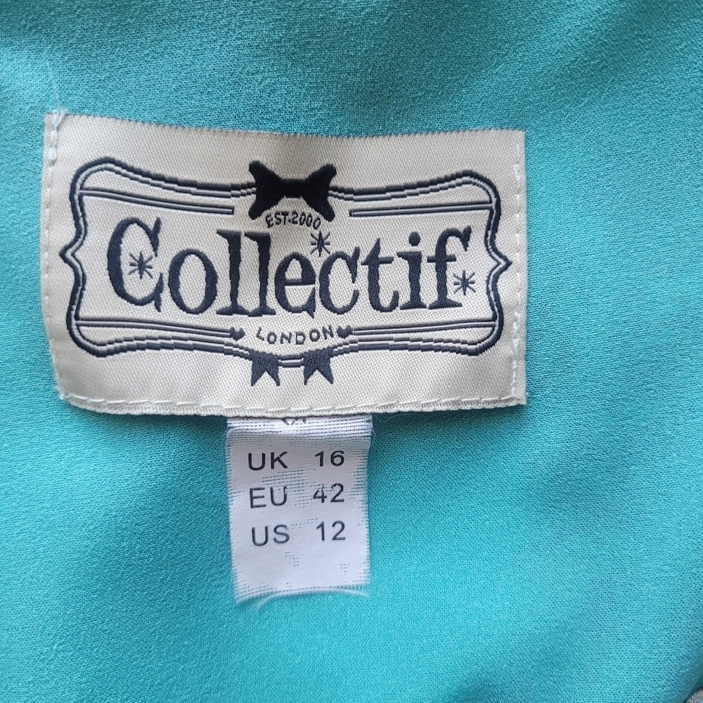 Collectif Violet Skull Chiffon Dress, GUC, Size 12 - Picture 6 of 10